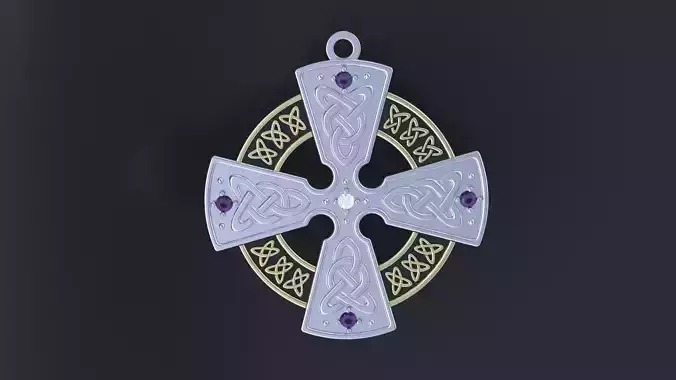 Celtic cross with diamonds cnc model 