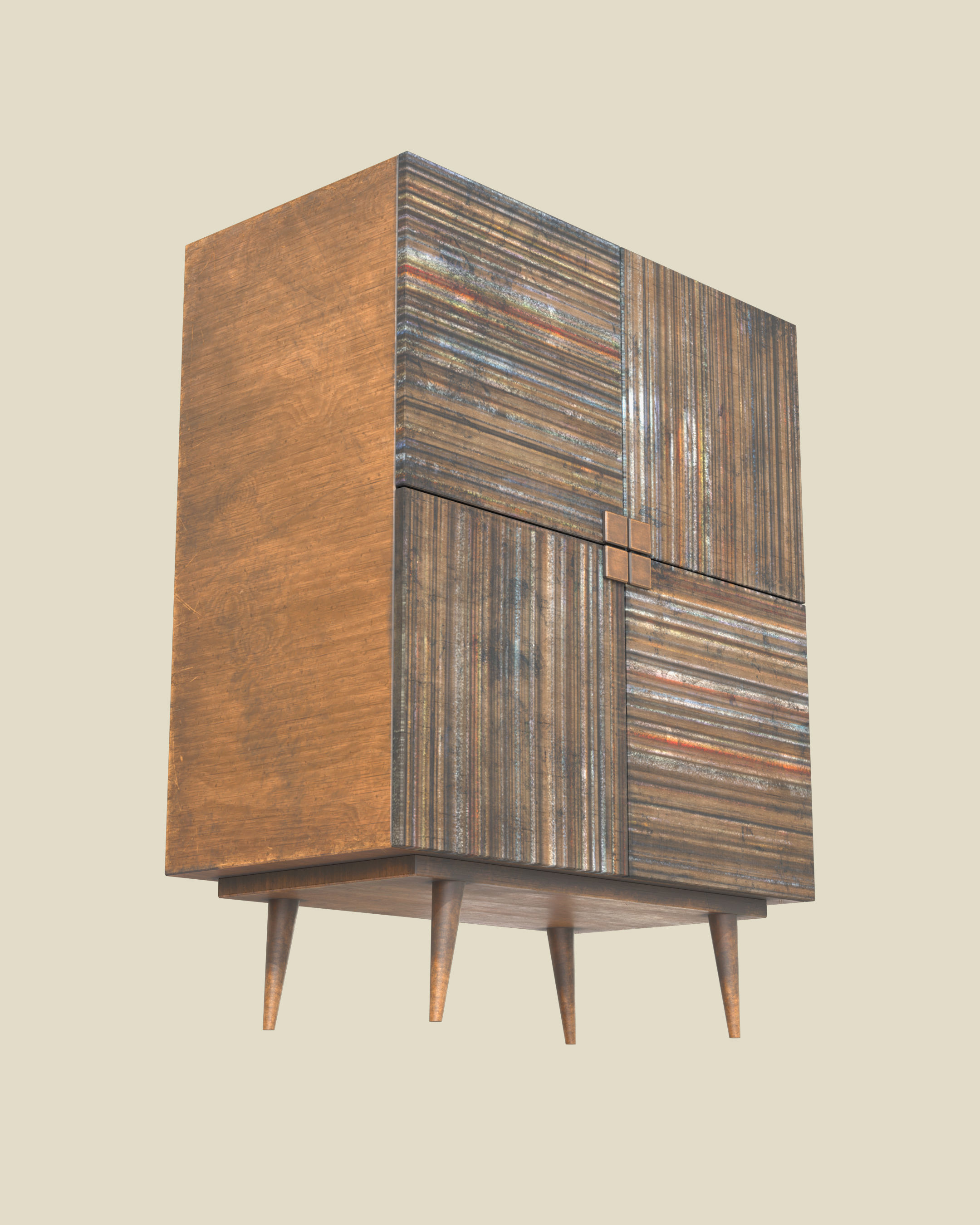Sideboard Furniture 3D model Low-poly 3D model_3