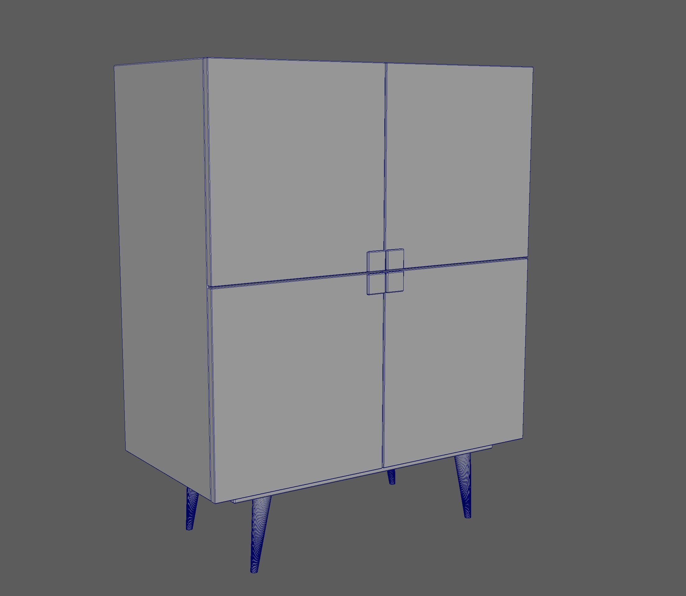 Sideboard Furniture 3D model Low-poly 3D model_4