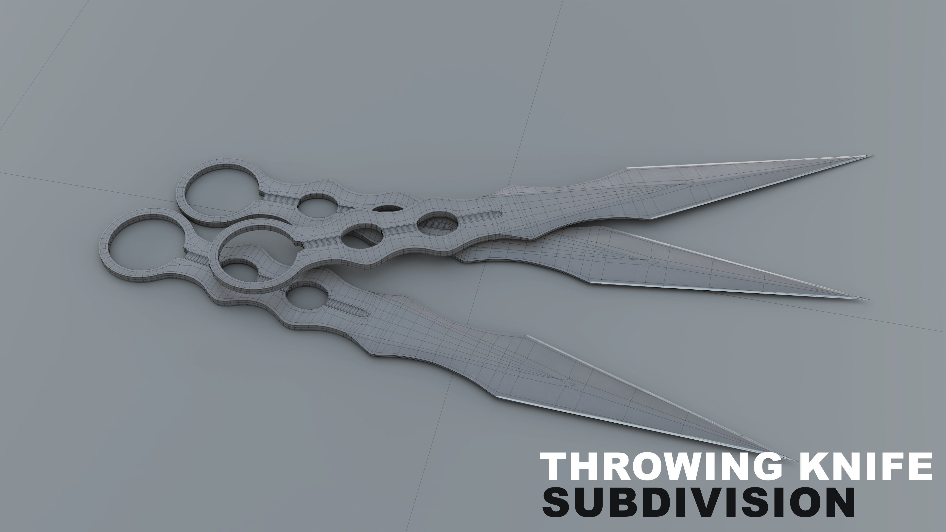 Tactical Knife Set - 6 Pieces 3D model_6