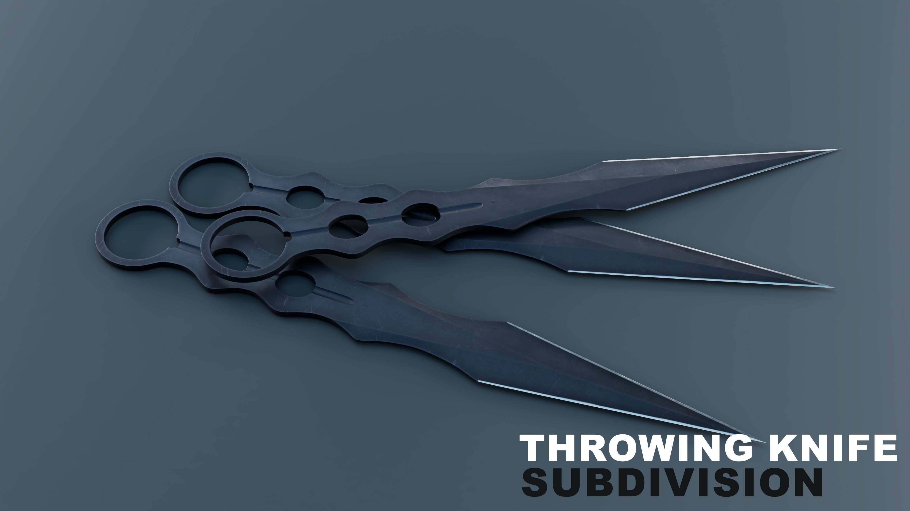 Tactical Knife Set - 6 Pieces 3D model_5