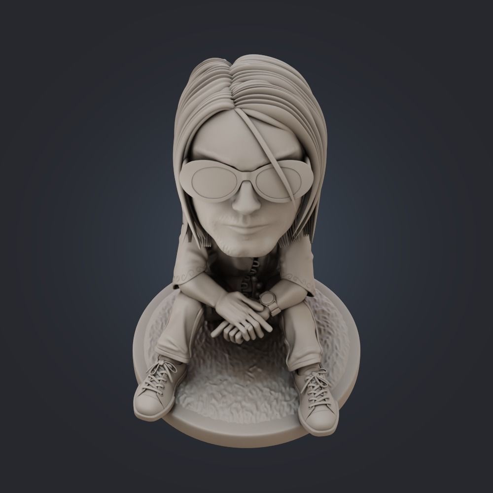 Kurt Cobain - Bighead Style 3D print model 3D model 3D printable | CGTrader