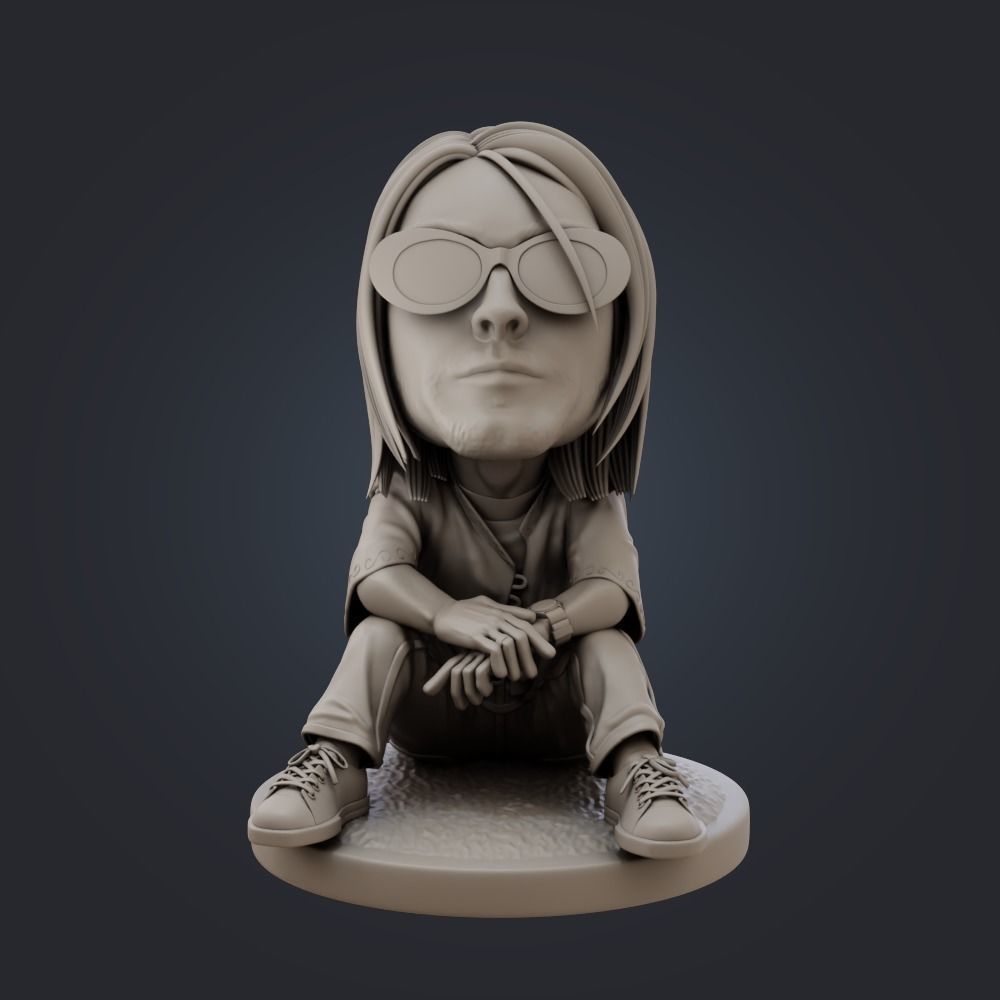 Kurt Cobain - Bighead Style 3D print model 3D model 3D printable | CGTrader
