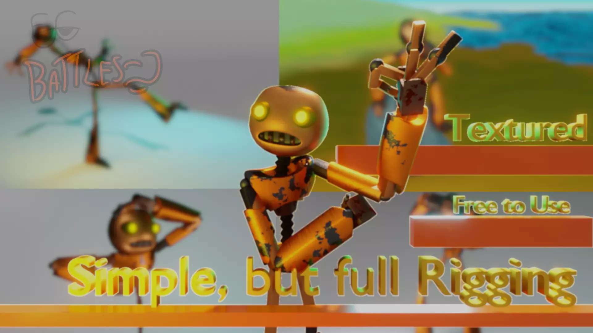 Styled Robot Guy Free 3D model_0