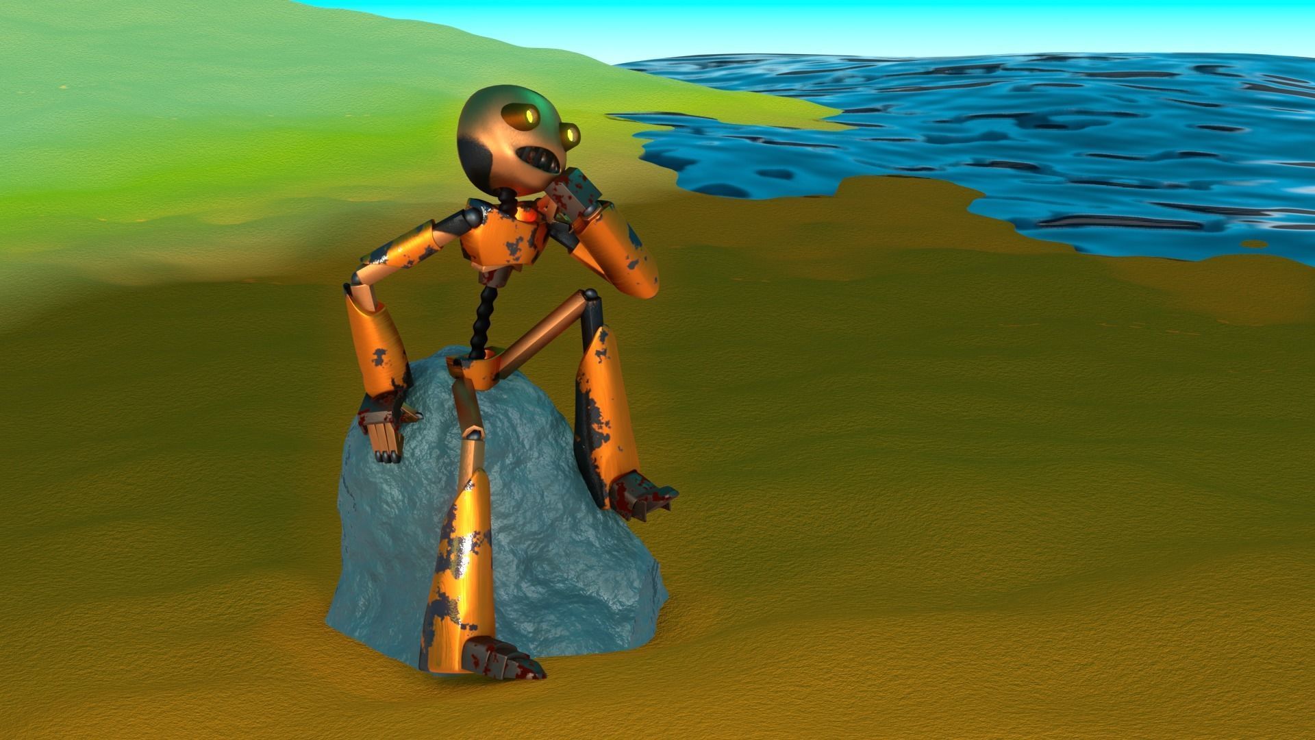 Styled Robot Guy Free 3D model_4