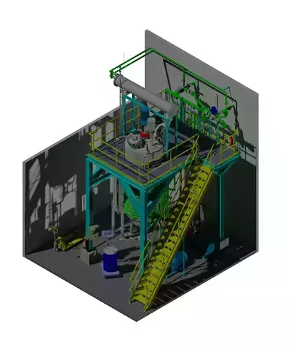 Batch Plant for Chemical and Petrochemical Industry 3D print model