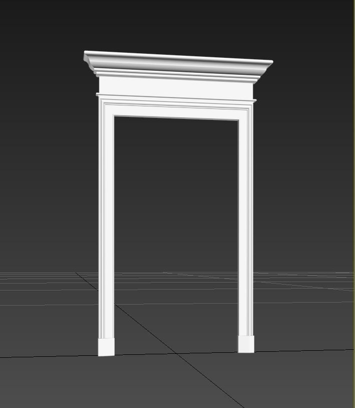 Classic Door frame 3D model_1
