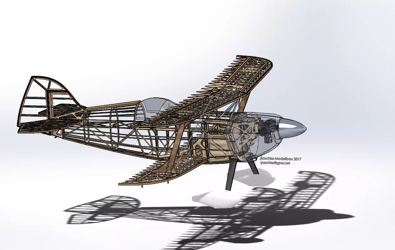 CAD dxf  IGES Plan Bi Plane Pitts Challenger II  Like Prometheus 3D model_0