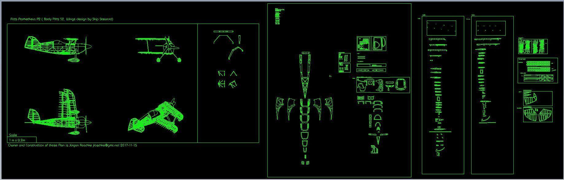 CAD dxf  IGES Plan Bi Plane Pitts Challenger II  Like Prometheus 3D model_2