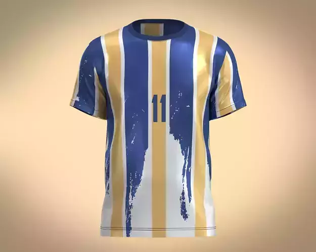 Soccer Blue And Orange Sports Jersey Player-11