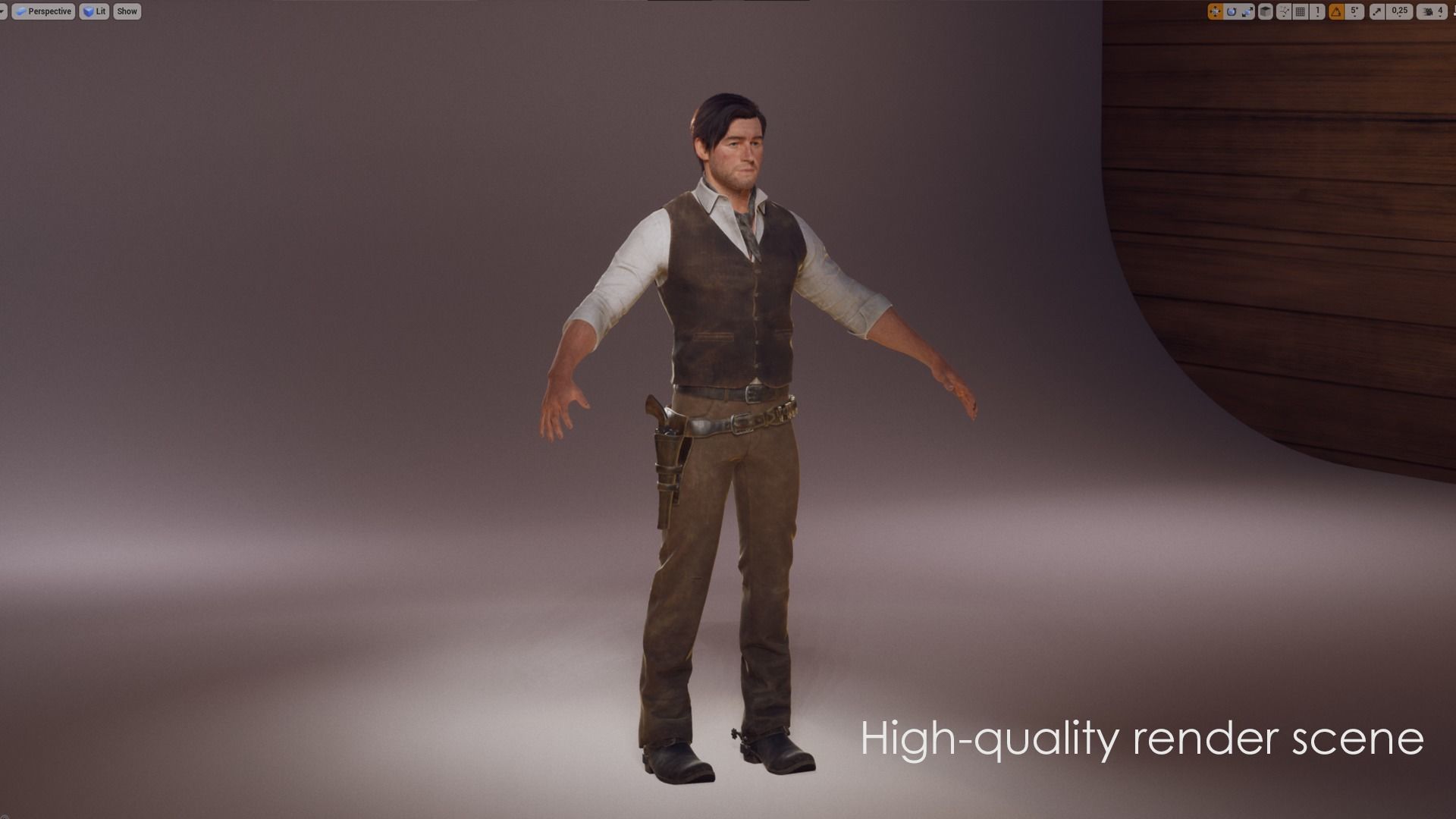 Cowboy Western Wild West Adventure Survival Shooter Character Low-poly 3D model_23