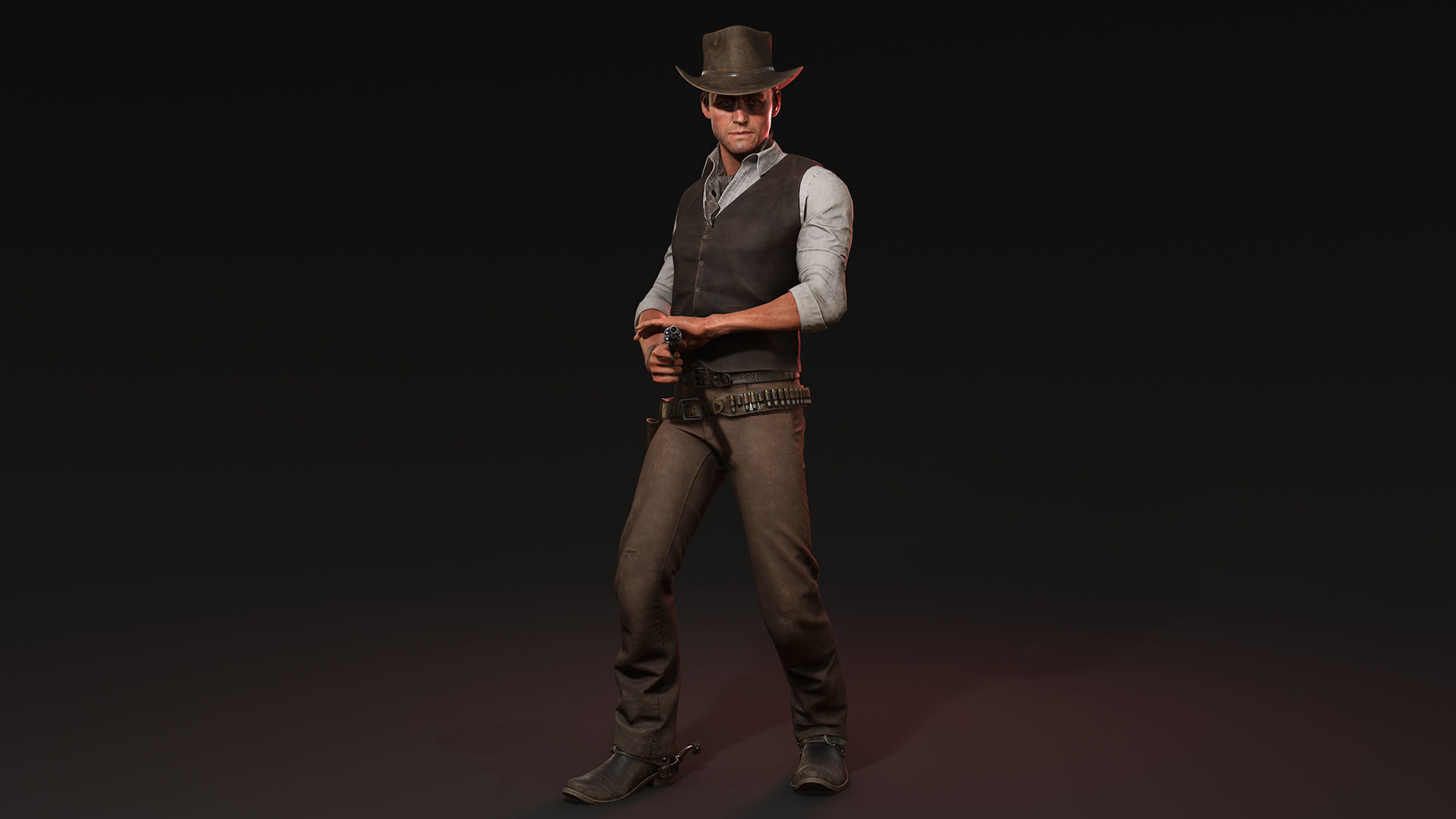 Cowboy Western Wild West Adventure Survival Shooter Character Low-poly 3D model_3
