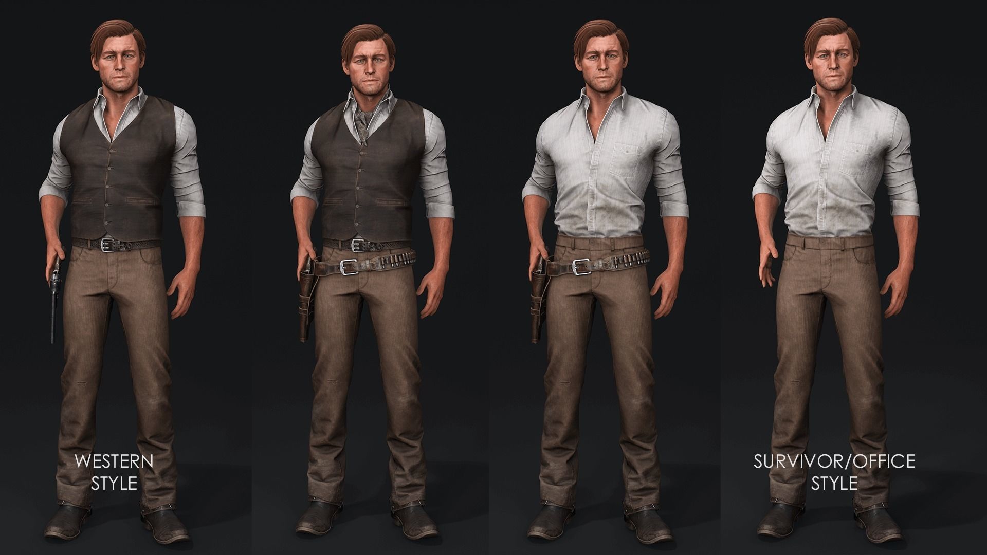 Cowboy Western Wild West Adventure Survival Shooter Character Low-poly 3D model_7