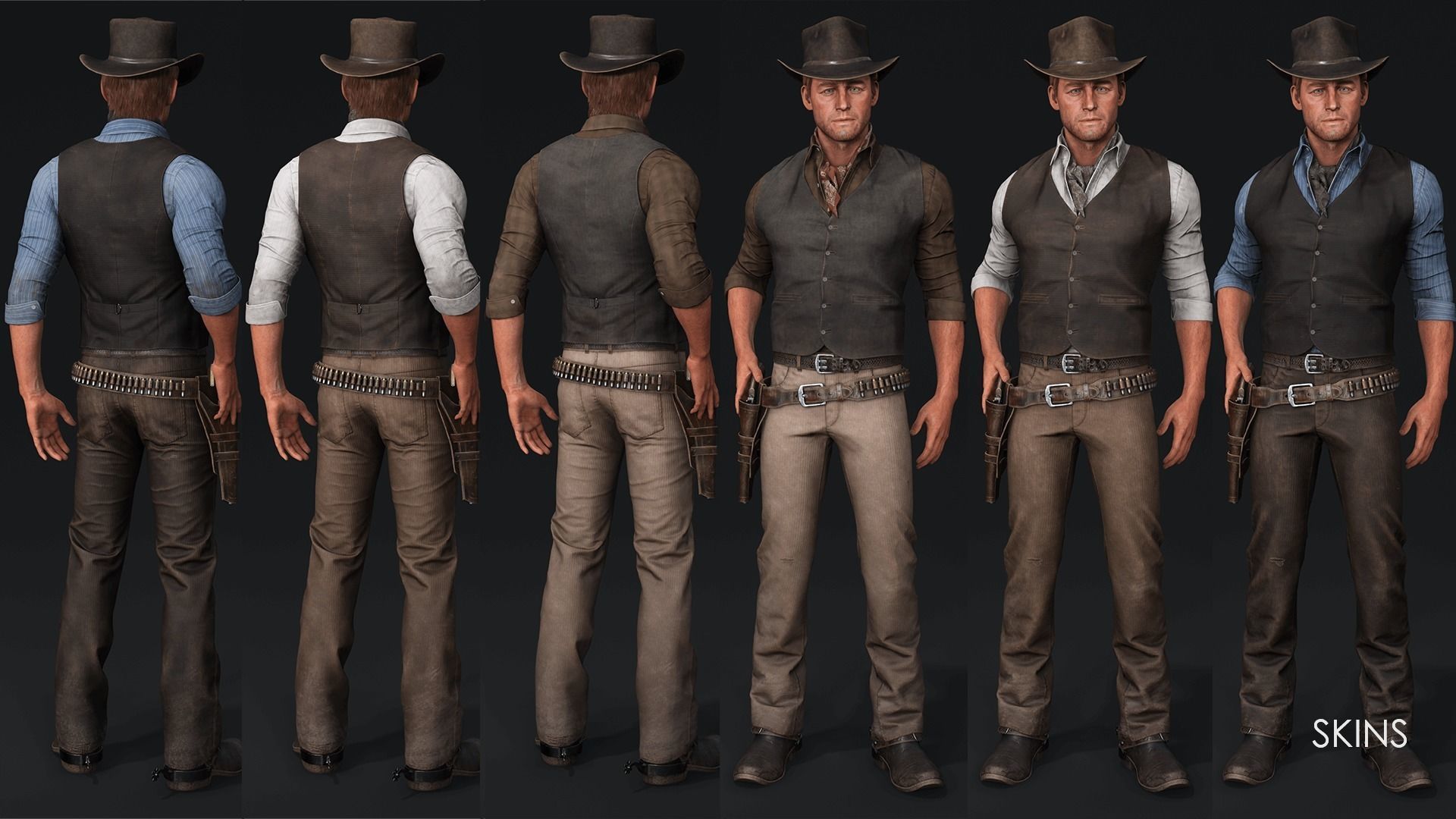 Cowboy Western Wild West Adventure Survival Shooter Character Low-poly 3D model_6
