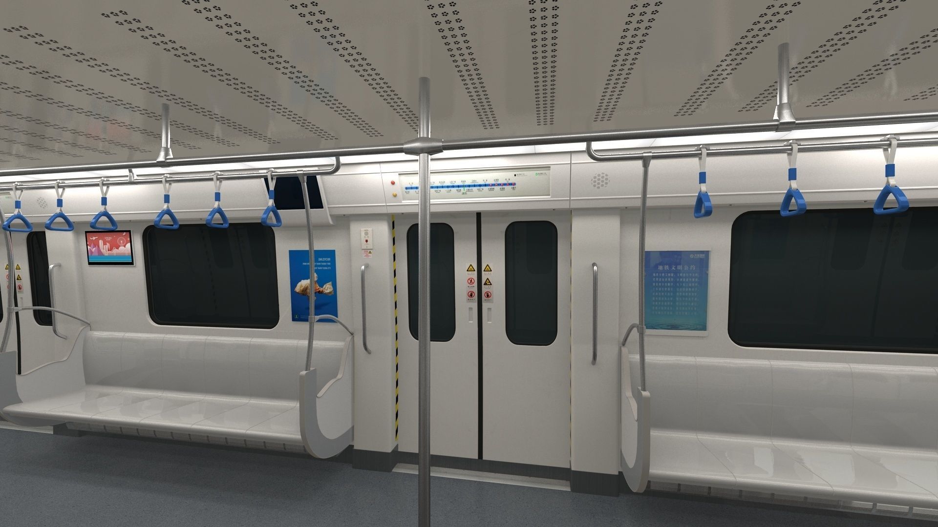 Metro Subway Interior 3D model_3