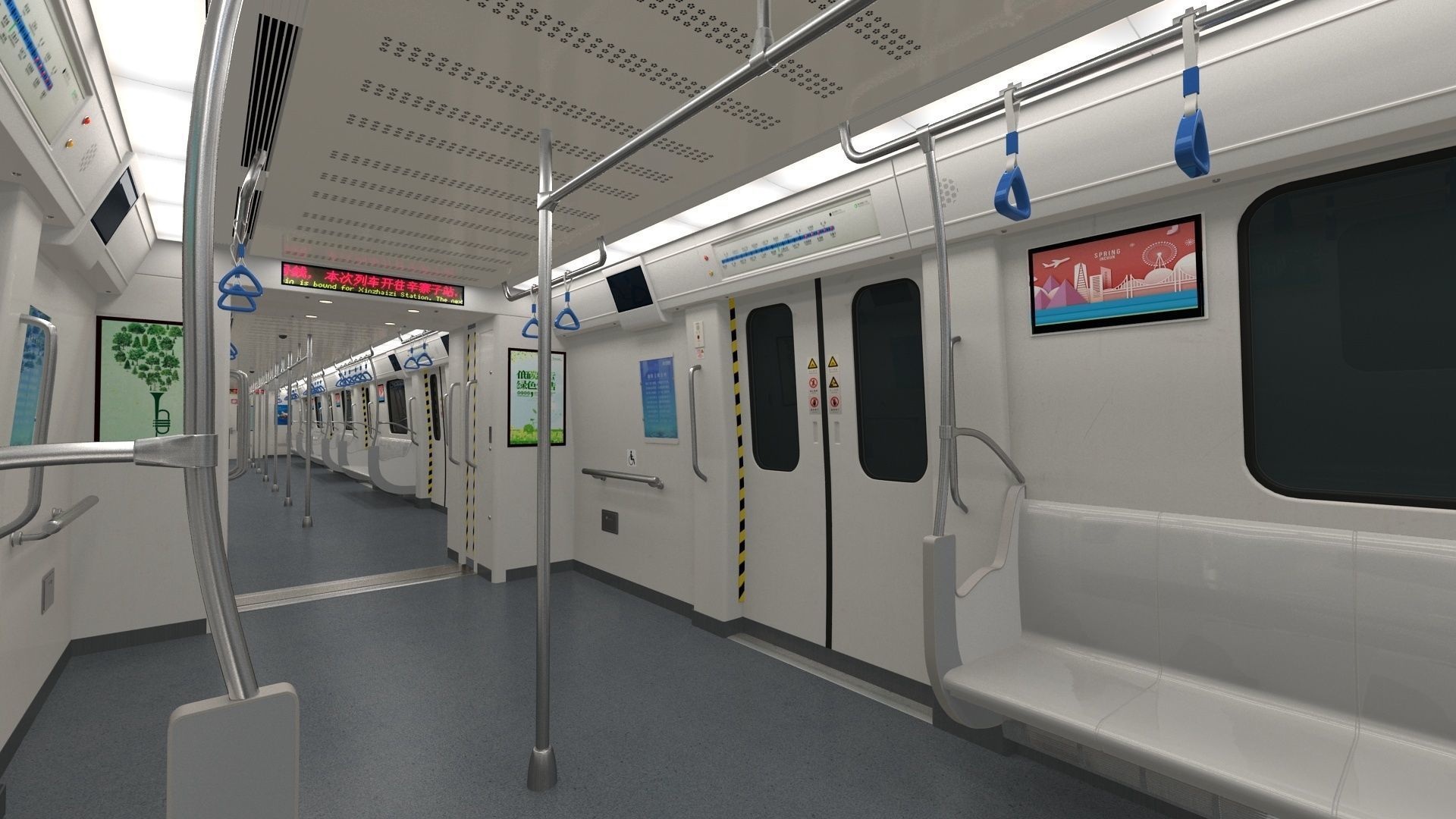 Metro Subway Interior 3D model_5
