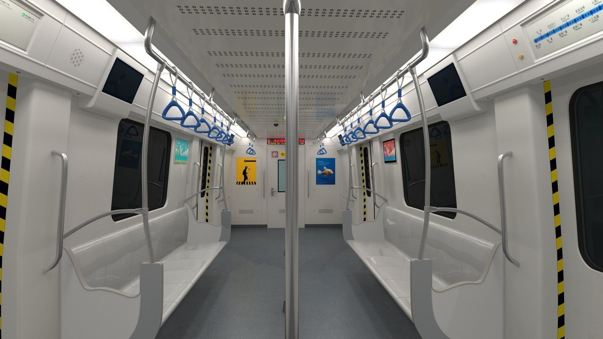 Metro Subway Interior 3D model_4