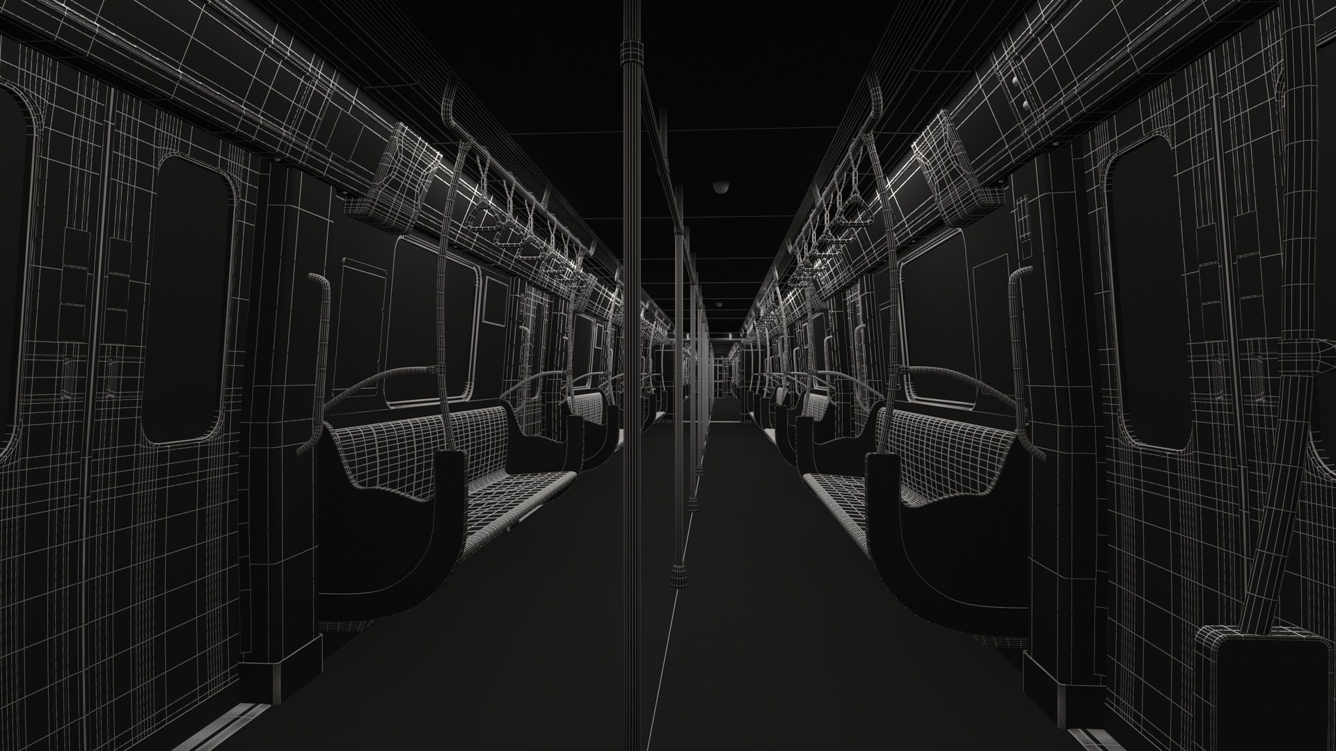Metro Subway Interior 3D model_8