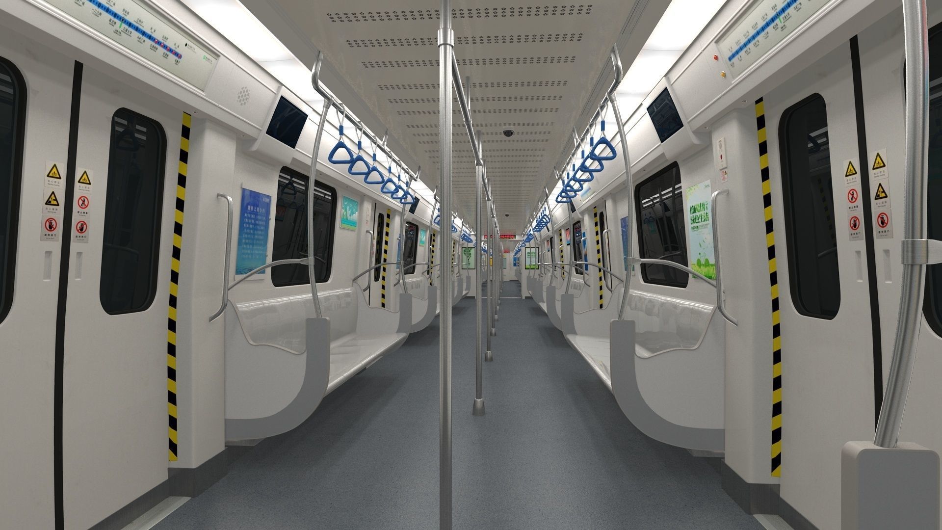 Metro Subway Interior 3D model_2