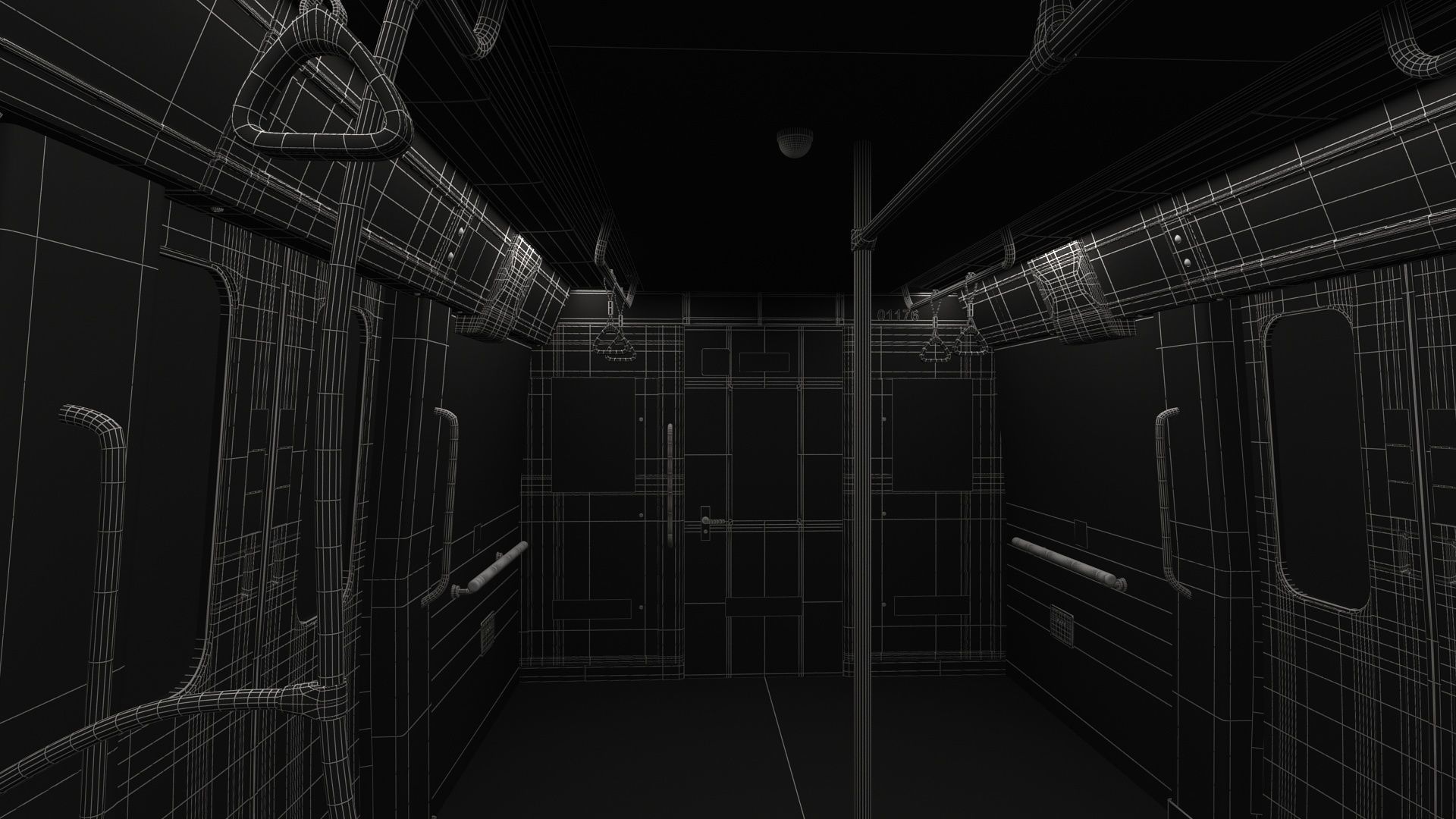 Metro Subway Interior 3D model_10