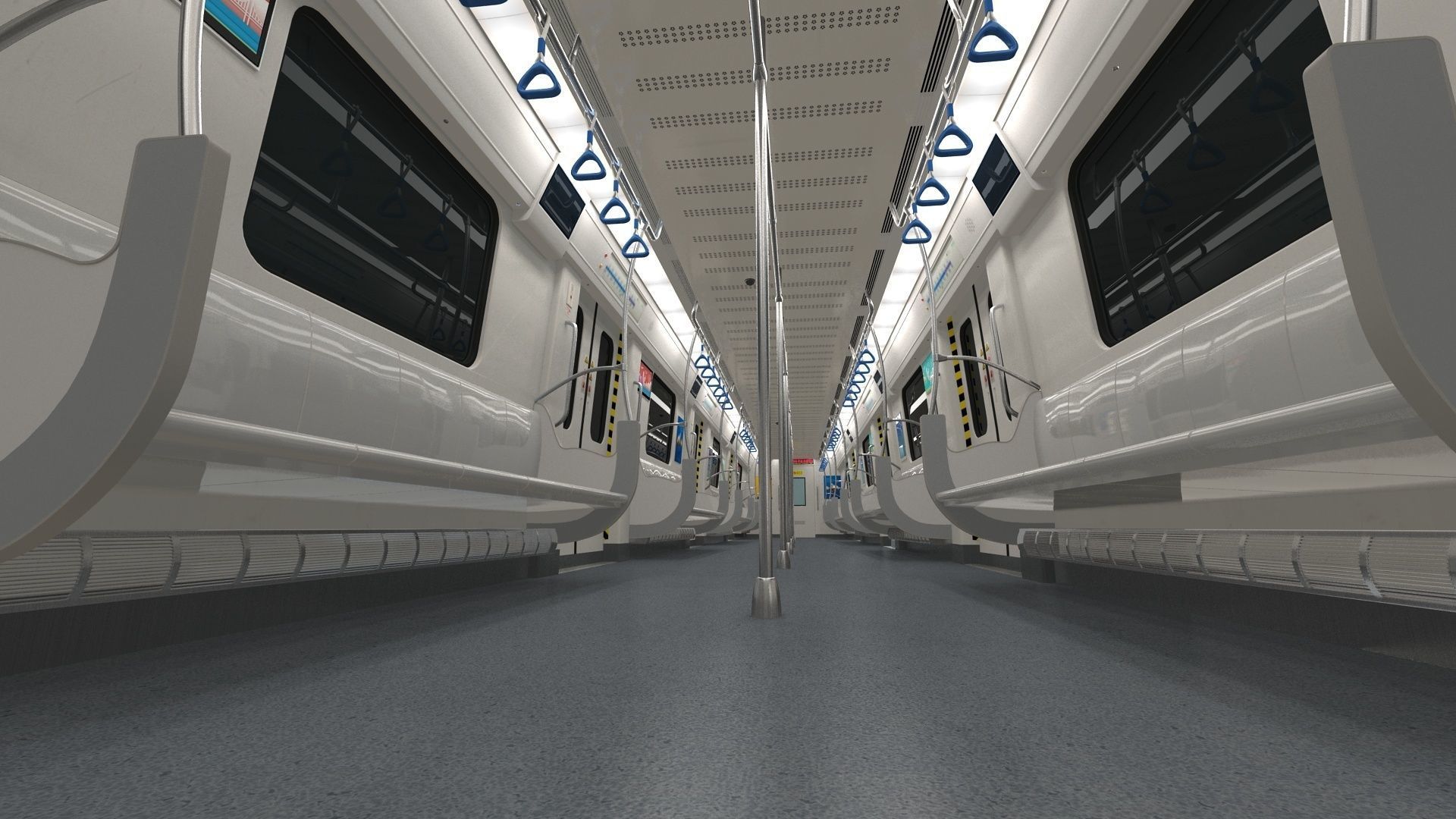 Metro Subway Interior 3D model_7