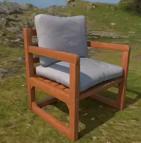 Armchair wooden chair with cushion