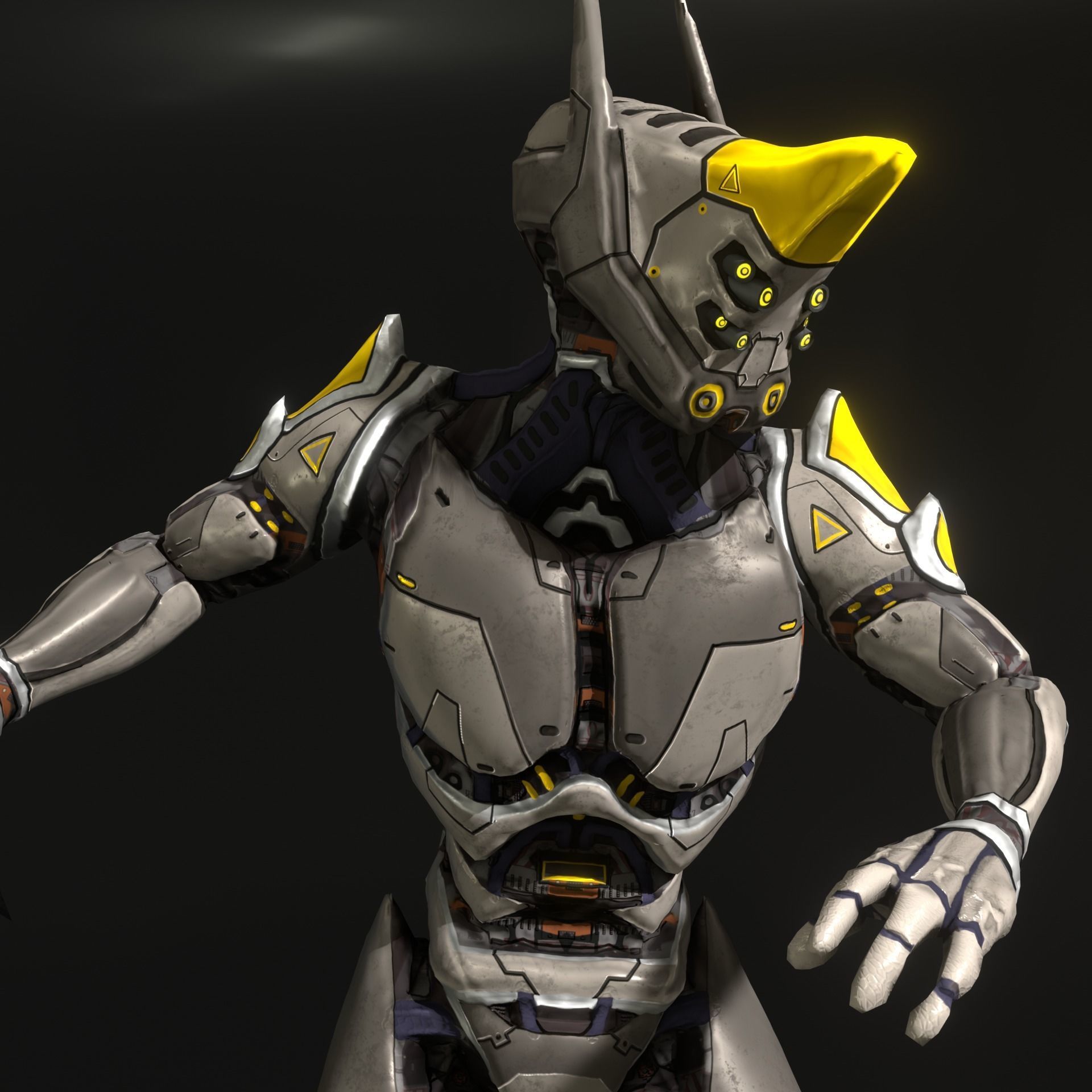 Sci-fi robot Free low-poly 3D model_2