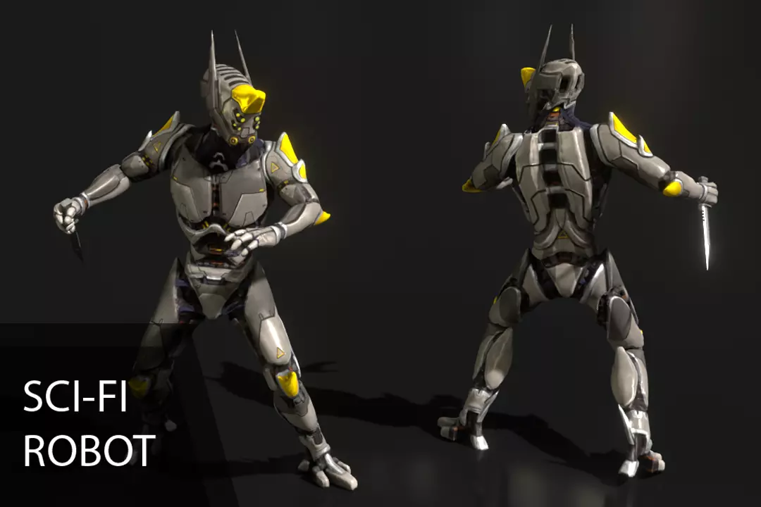 Sci-fi robot Free low-poly 3D model_0