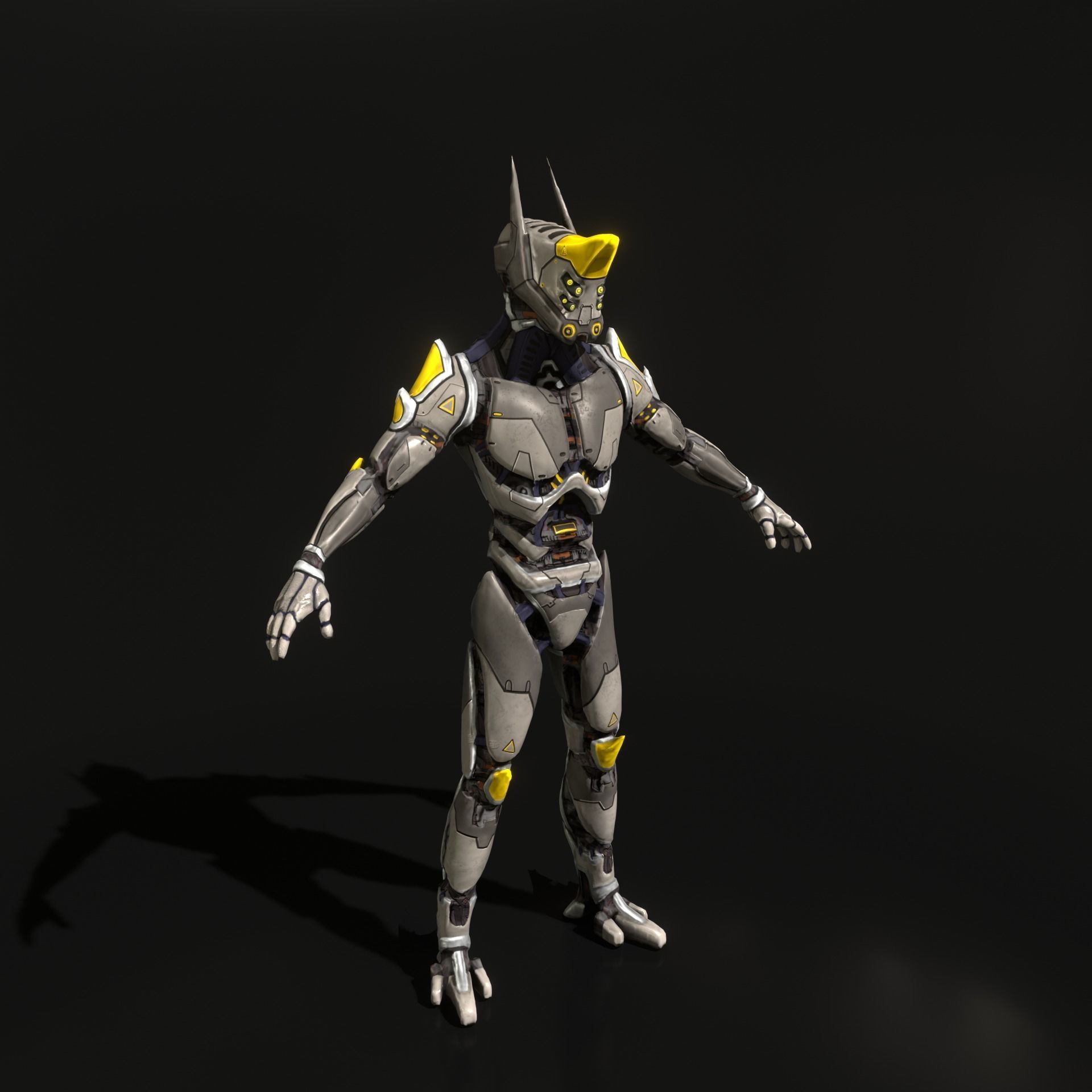 Sci-fi robot Free low-poly 3D model_7