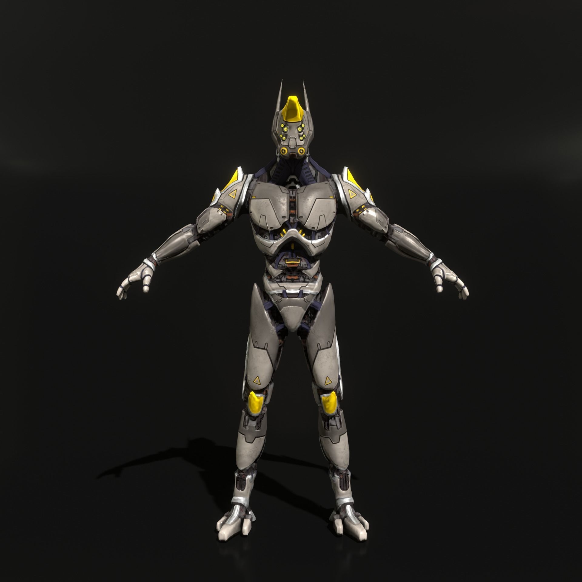 Sci-fi robot Free low-poly 3D model_8