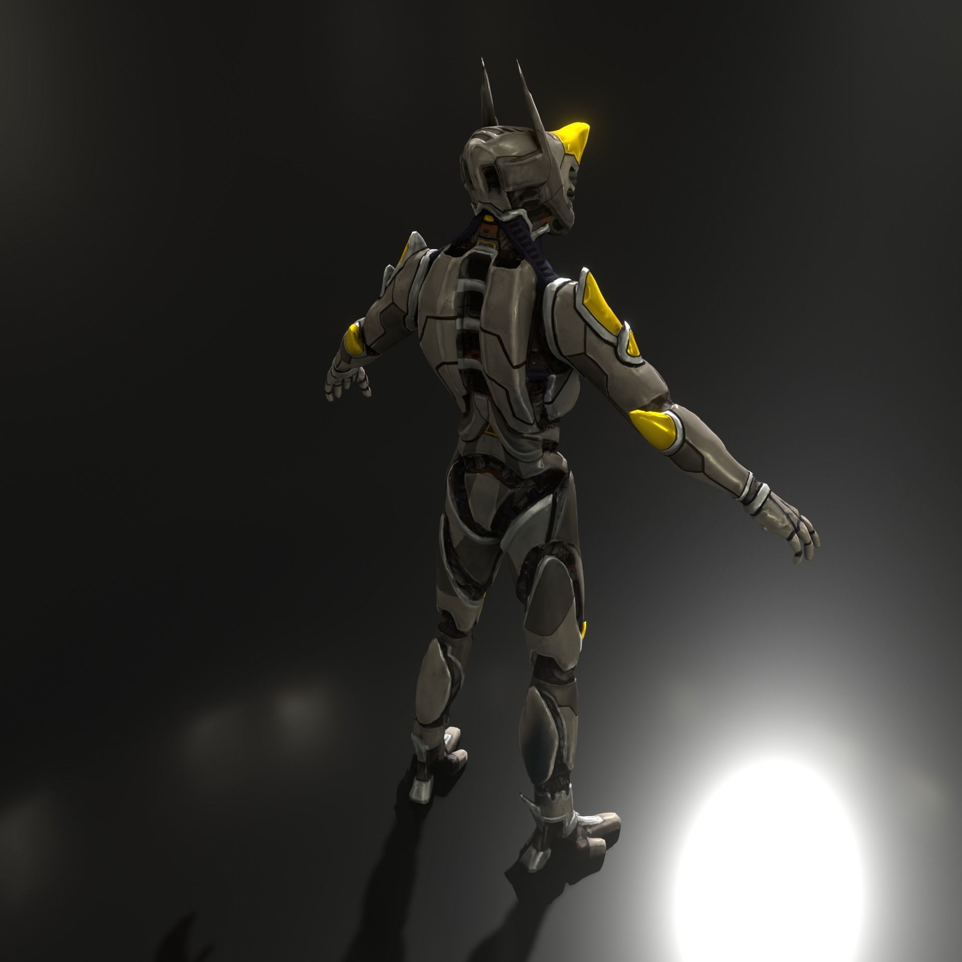 Sci-fi robot Free low-poly 3D model_10