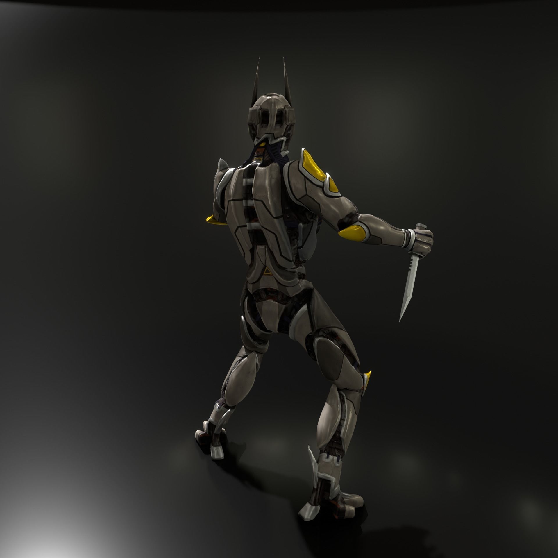 Sci-fi robot Free low-poly 3D model_4