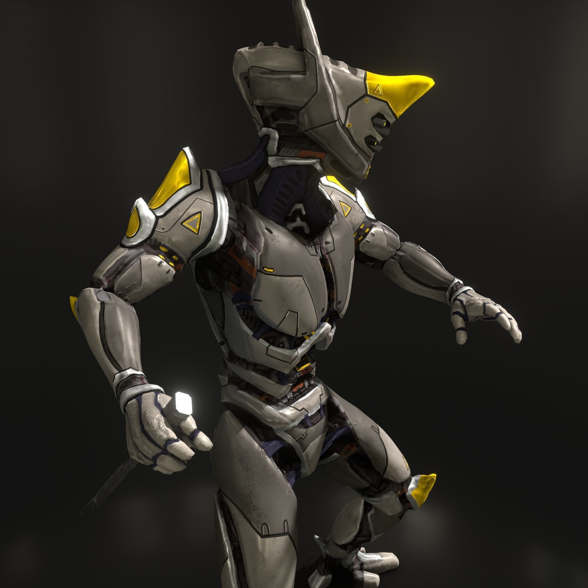 Sci-fi robot Free low-poly 3D model_5