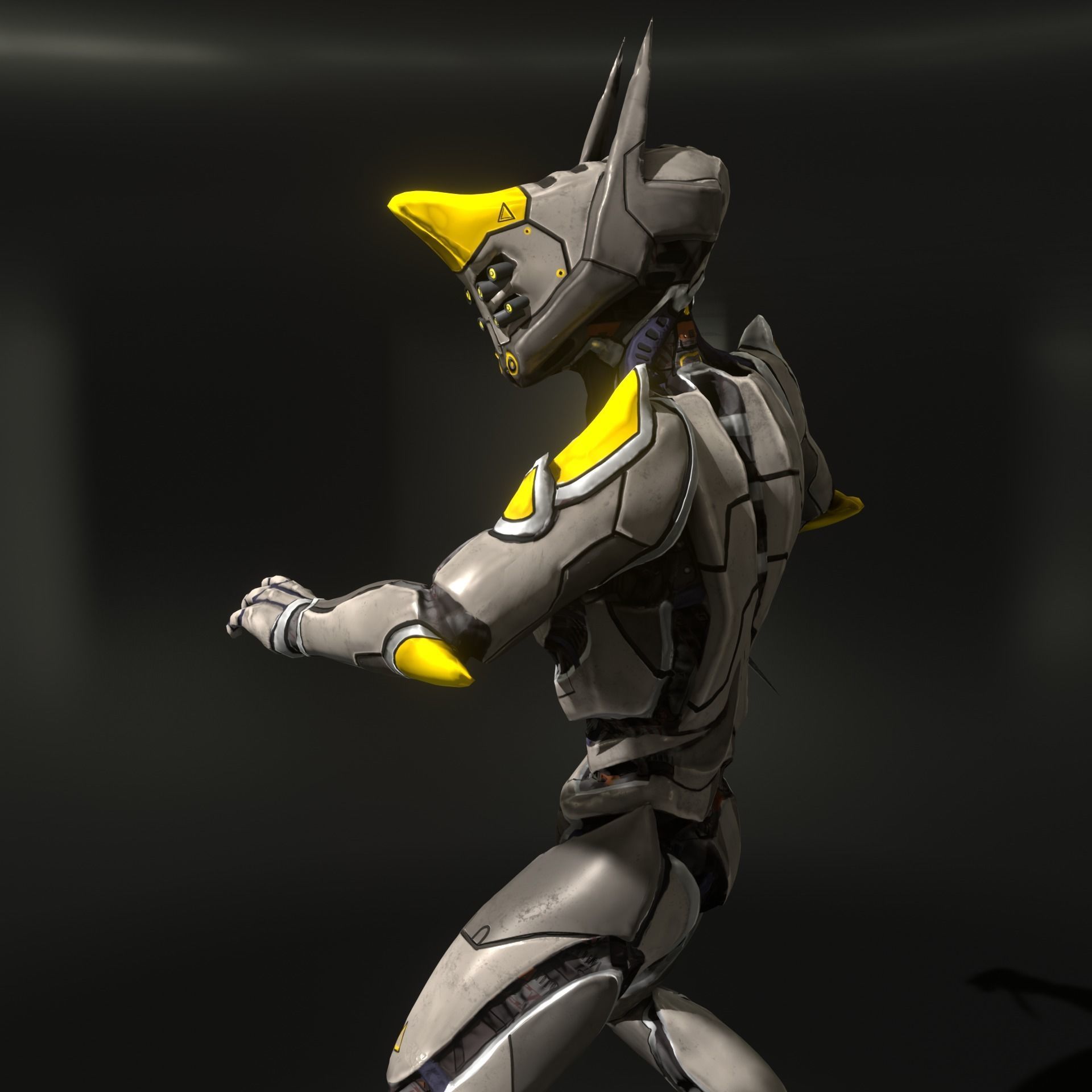 Sci-fi robot Free low-poly 3D model_6