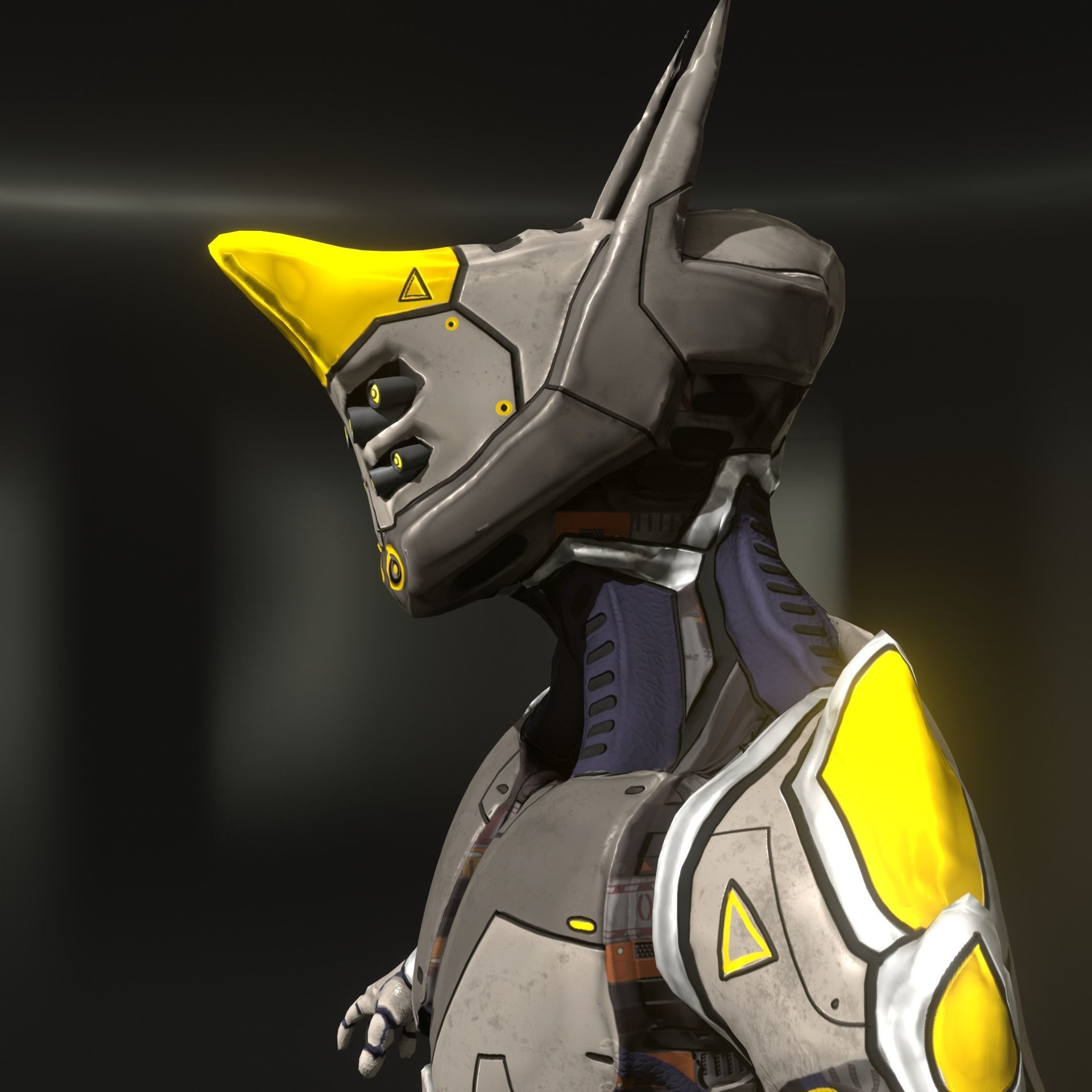 Sci-fi robot Free low-poly 3D model_12