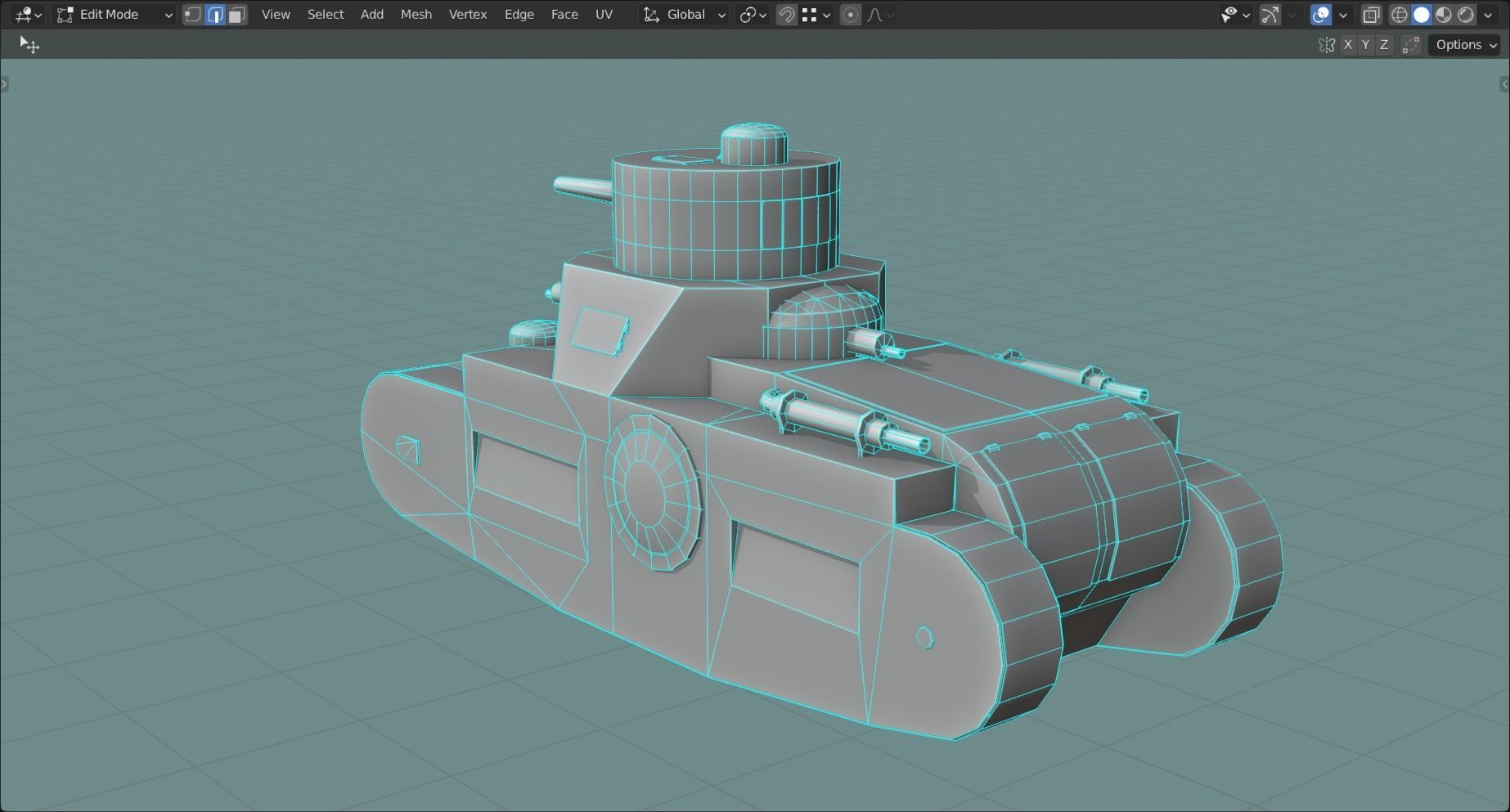 Sturmpanzerwagen Oberschlesien Tank Base Mesh Low-poly 3D model_4