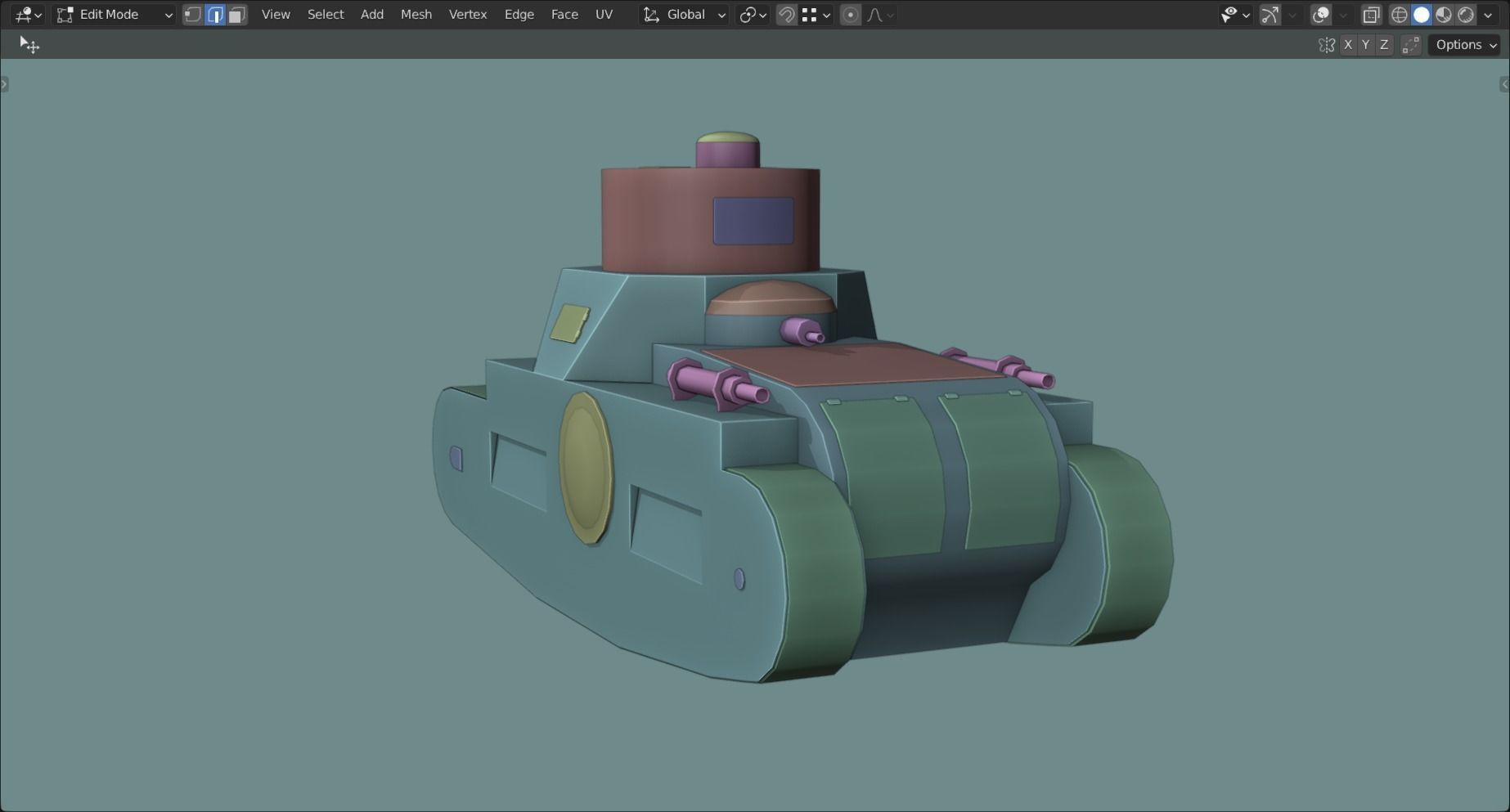 Sturmpanzerwagen Oberschlesien Tank Base Mesh Low-poly 3D model_9