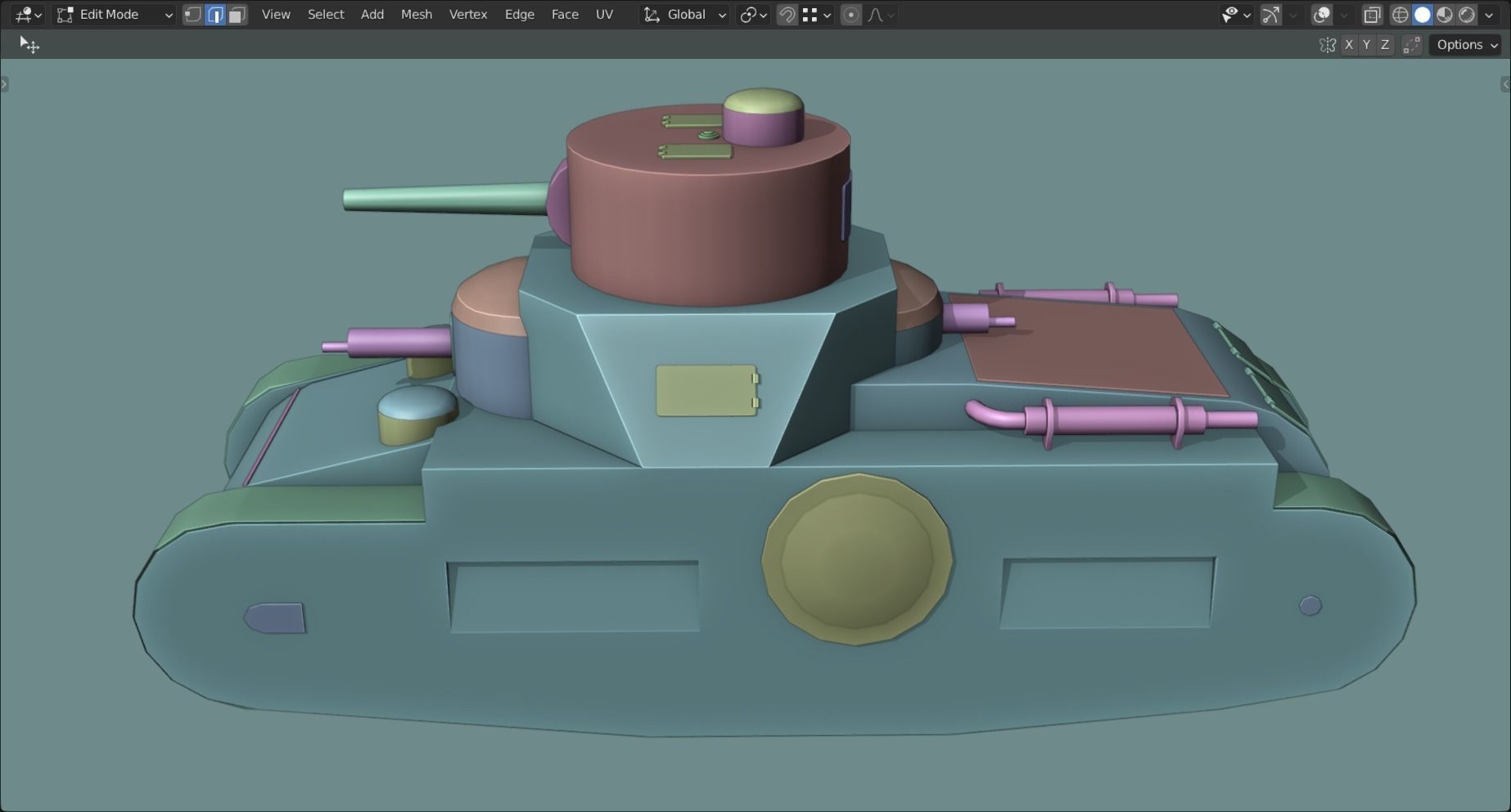 Sturmpanzerwagen Oberschlesien Tank Base Mesh Low-poly 3D model_11
