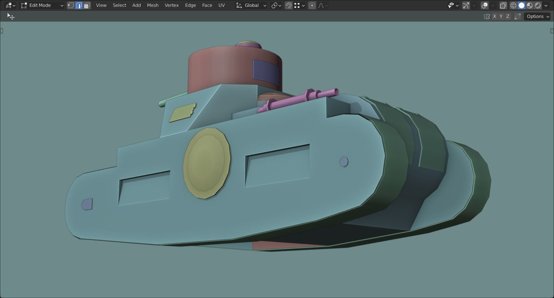 Sturmpanzerwagen Oberschlesien Tank Base Mesh Low-poly 3D model_12