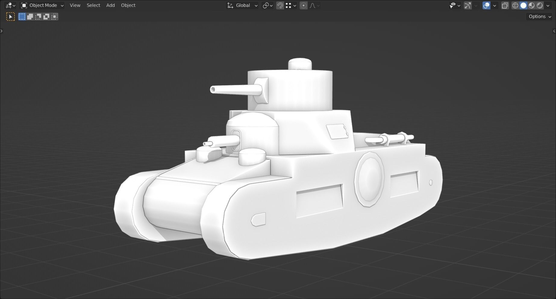 Sturmpanzerwagen Oberschlesien Tank Base Mesh Low-poly 3D model_7