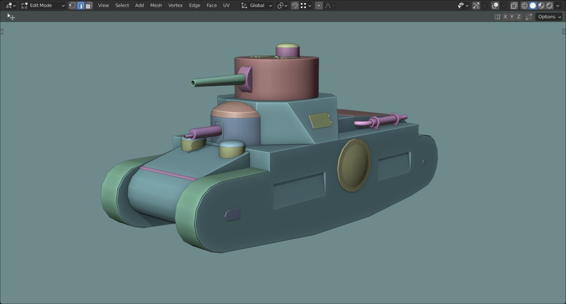 Sturmpanzerwagen Oberschlesien Tank Base Mesh Low-poly 3D model_8