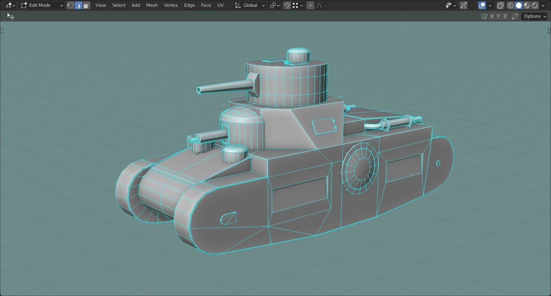 Sturmpanzerwagen Oberschlesien Tank Base Mesh Low-poly 3D model_2