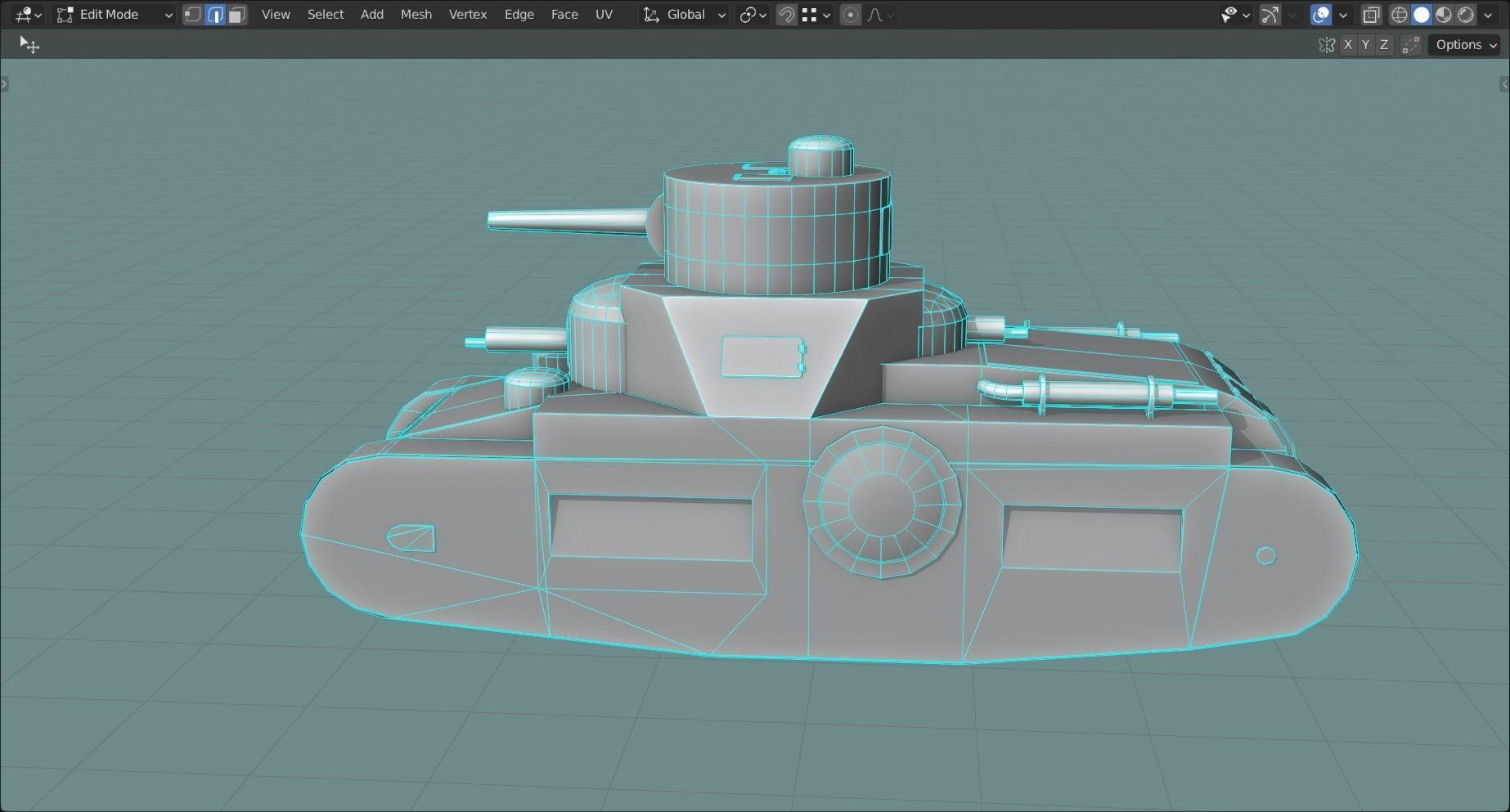 Sturmpanzerwagen Oberschlesien Tank Base Mesh Low-poly 3D model_6