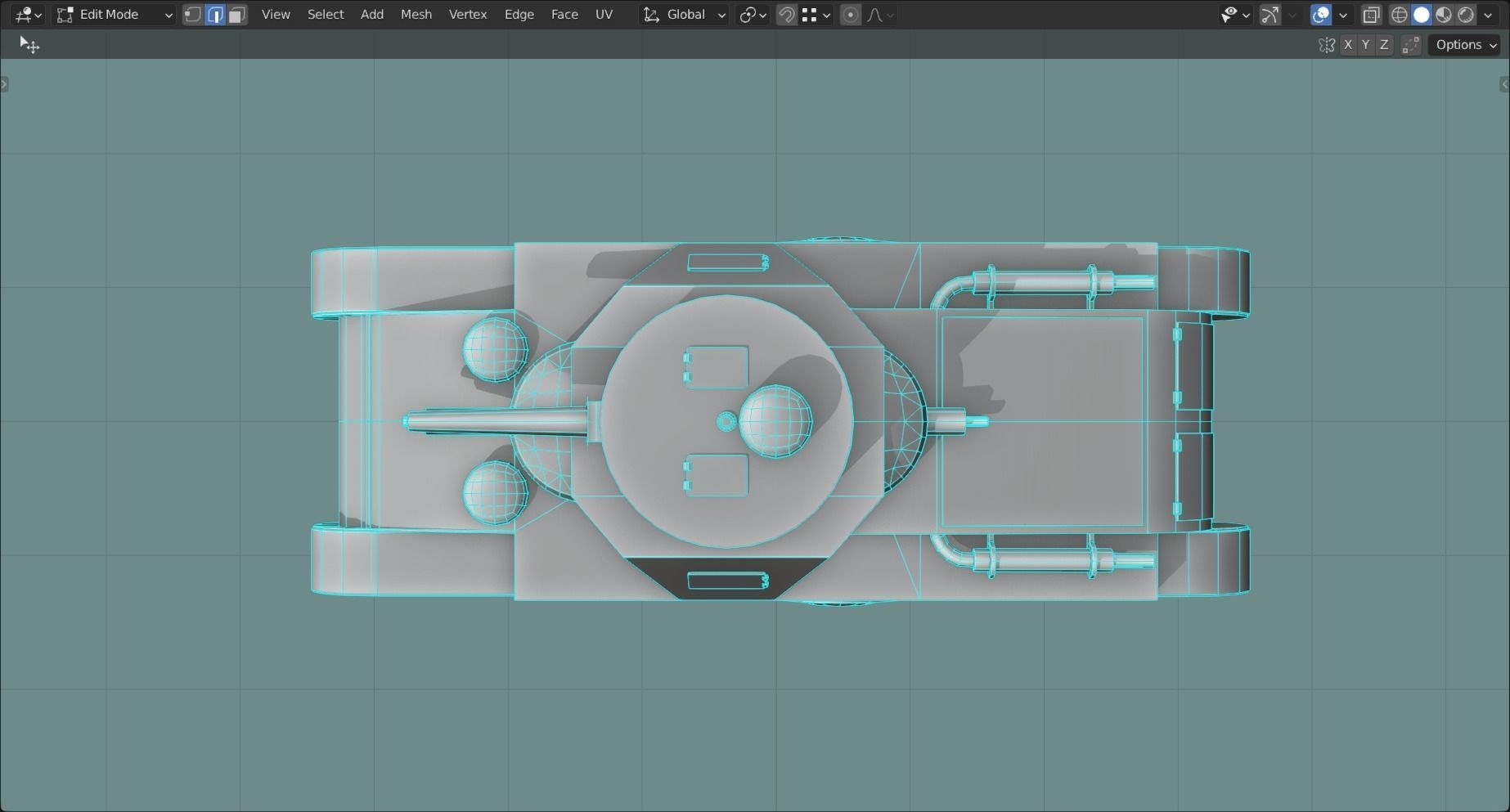 Sturmpanzerwagen Oberschlesien Tank Base Mesh Low-poly 3D model_5