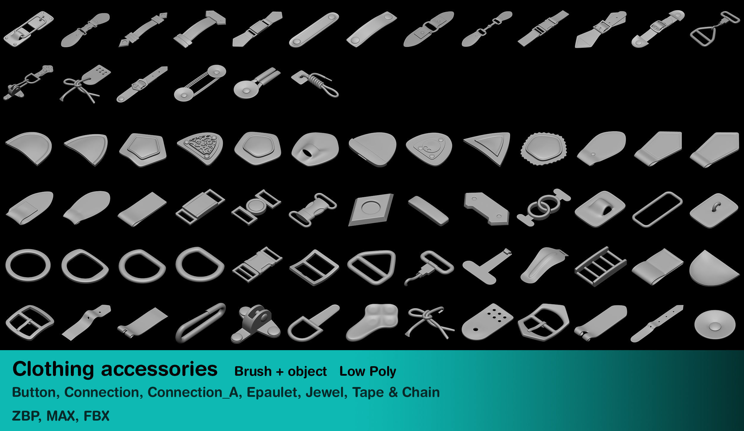 200 Clothing accessories 3D model | CGTrader