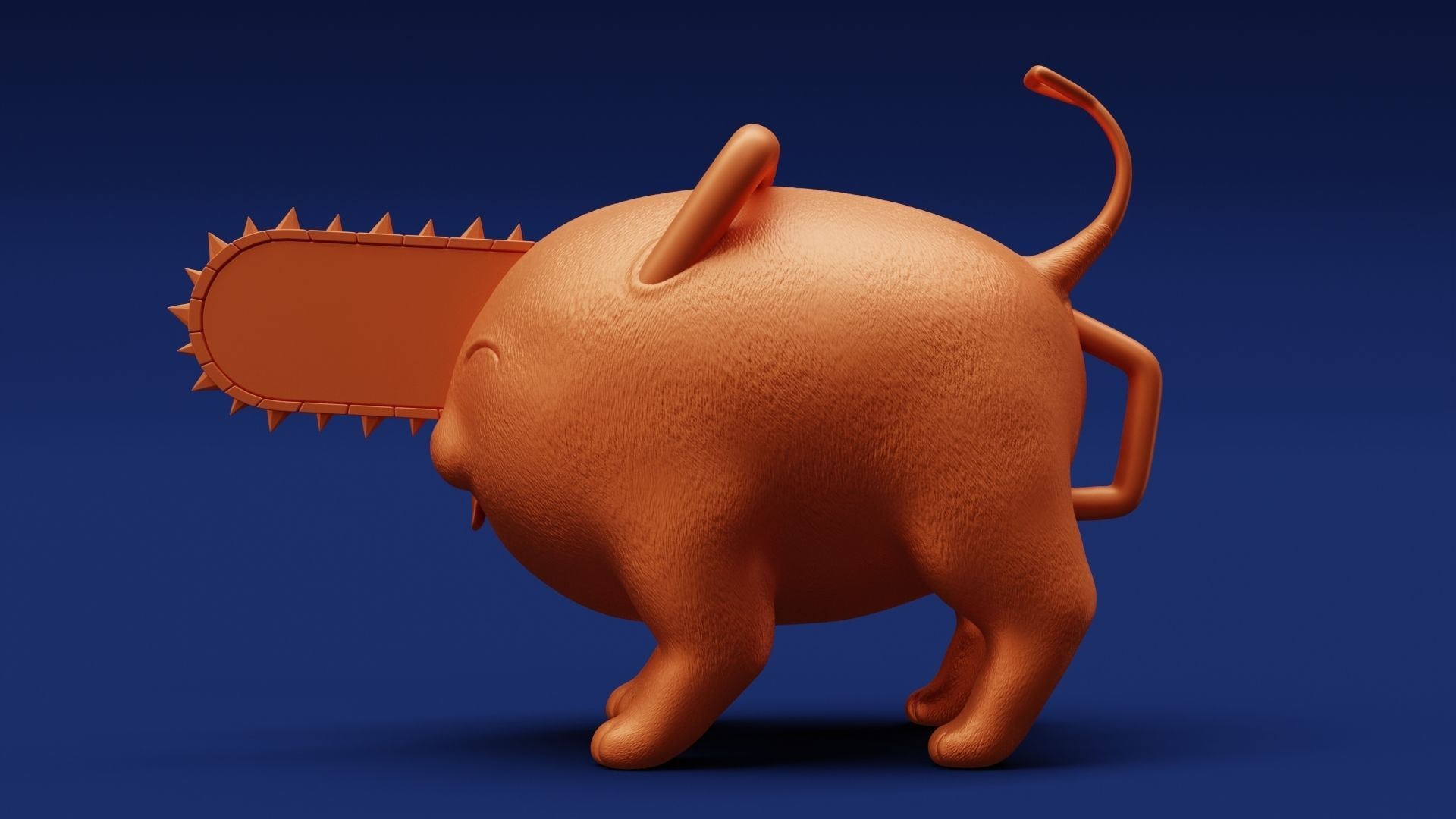 Printable Pochita Keychain 3D print model_14