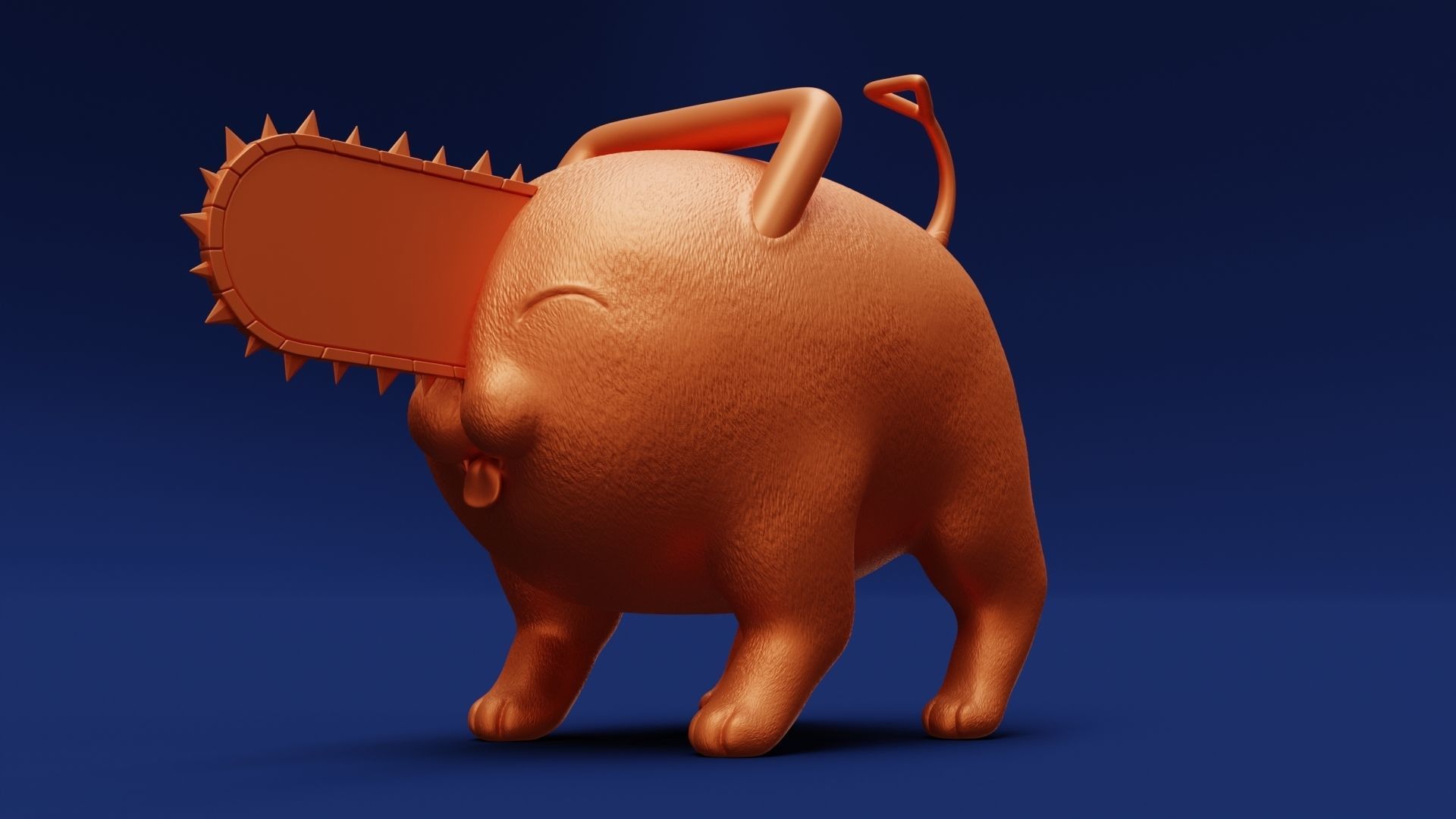 Printable Pochita Keychain 3D print model_6