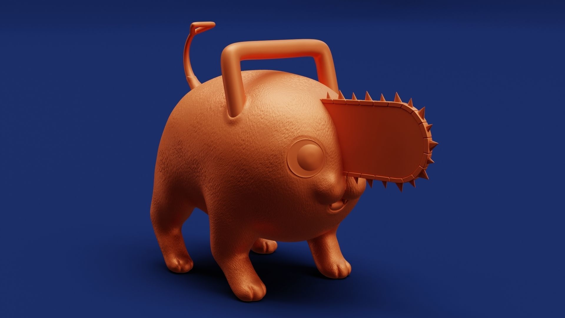 Printable Pochita Keychain 3D print model_1