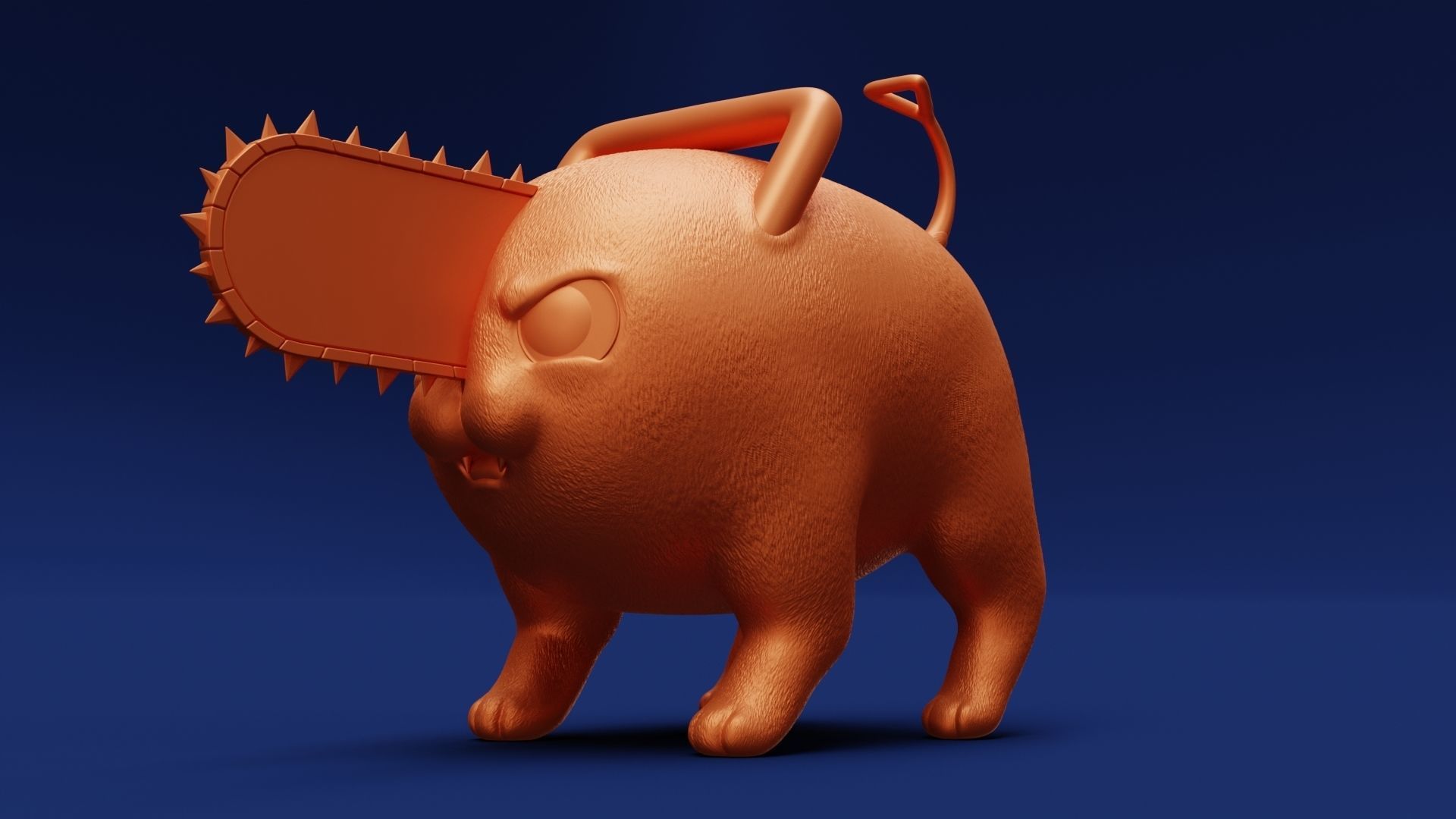 Printable Pochita Keychain 3D print model_4