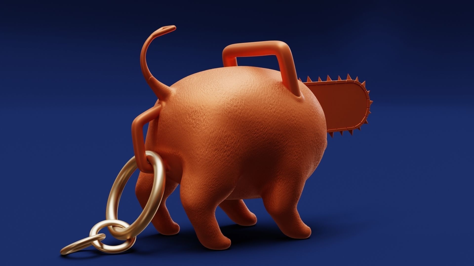 Printable Pochita Keychain 3D print model_7